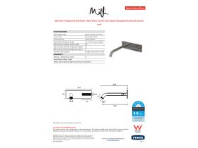 Specification Sheet - Milli Etch Progressive Wall Basin/Bath Mixer Tap Set with Square Backplate Brushed Gunmetal