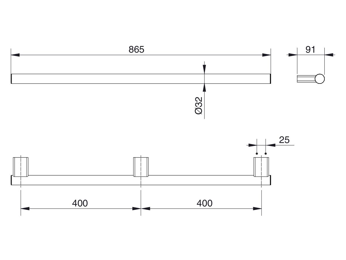 Mizu Drift Assisted Living Straight Rail 865mm