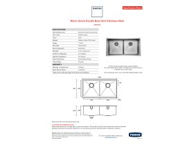 Specification Sheet - Memo Zenna Double Bowl Sink Stainless Steel