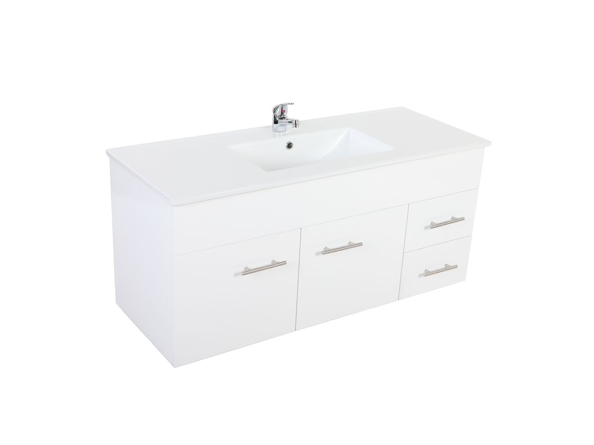 Posh Bristol MK2 1200mm Wall Hung Vanity Unit Centre Bowl 1 Taphole Right Hand Drawers