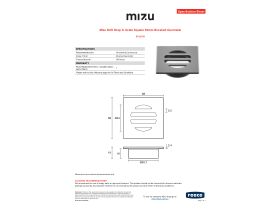 Specification Sheet - Mizu Drift Drop In Grate Square 50mm Brushed Gunmetal