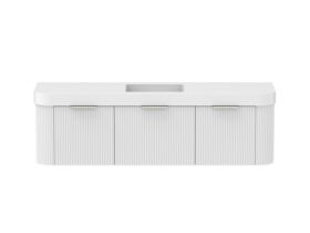Supporting Image - Kado Neue Fluted Double Curve All Drawer 1800mm Wall Hung Vanity with Centre Basin Durasein 90mm Top Ultra White