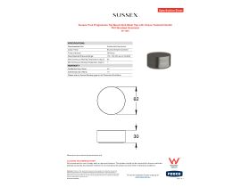 Specification Sheet - Sussex Pure Progressive Top Mount Hob Mixer Tap with Cirque Textured Handle PVD Brushed Gunmetal