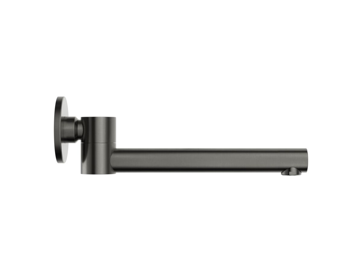 Supporting Image - Mizu Drift Swivel Bath Outlet Straight Spout 227mm Brushed Gunmetal - Side