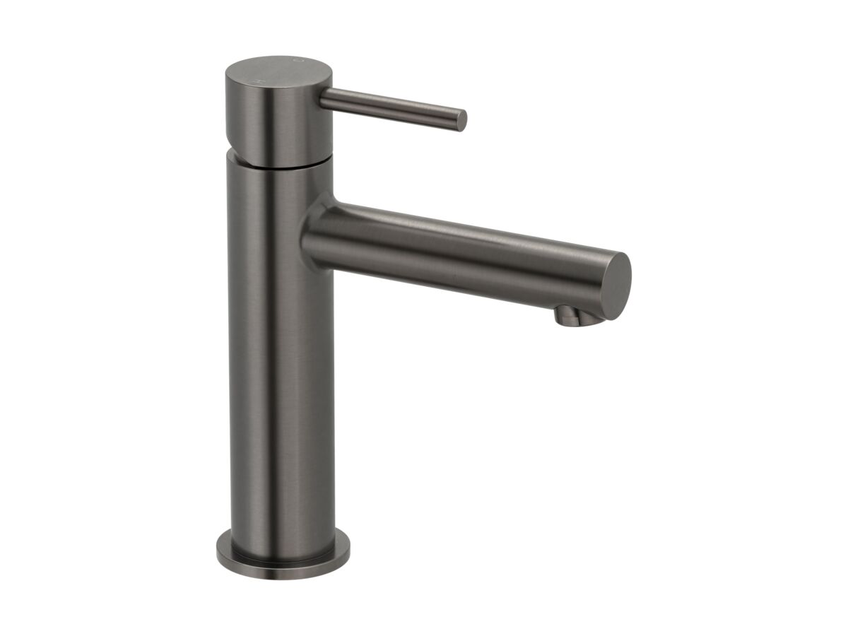 Mizu Drift Basin Mixer Straight Spout Brushed Gunmetal (6 Star)