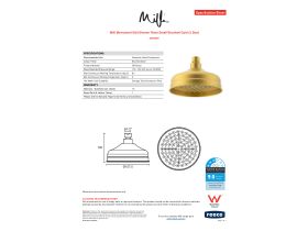 Specification Sheet - Milli Monument Edit Shower Rose Small Brushed Gold (3 Star)