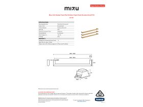 Specification Sheet - Mizu Drift Heated Towel Rail 830mm (Triple Pack) Brushed Gold PVD
