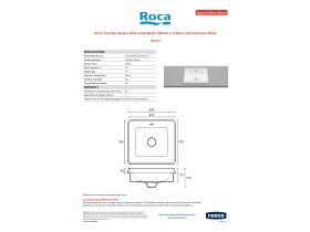 Specification Sheet - Roca The Gap Square Semi Inset Basin 390mm x 370mm With Overflow White