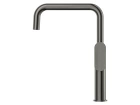 Mizu Soothe MK2 Gooseneck Sink Mixer Tap Square Brushed Gunmetal (5 Star)