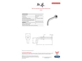 Specification Sheet - Milli Pure Wall Bath Outlet 200mm Satin Chrome