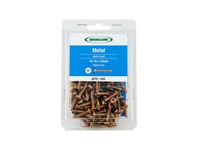 Bridgland Wafer Head Screw Metal Yellow Zinc 10-16 x 22mm (100)