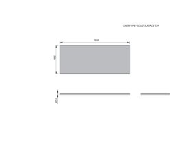 Technical Drawing - Posh Domaine Twin 1200 Cherry Pie Top