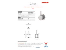 Specification Sheet - Sussex Scala Shower / Bath Mixer Tap 316 Stainless Steel