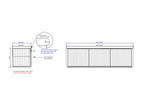 ISSY Custom Cloud I 1801-2000mm x 400-550mm x 510mm Wall Hung Vanity Unit 3 Touch Latch Doors (No Basin)
