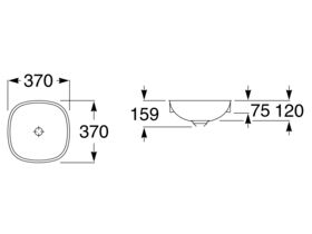 Roca Inspira Soft Square Semi Inset Basin 370mm x 370mm