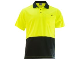 Mak Workwear SS Polo Yellow/Navy S