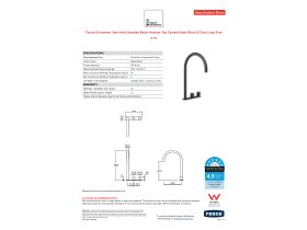 Specification Sheet - Faucet Strommen Vara Fin Hob Extended Basin Hostess Tap System Right Hand Matte Black (6 Star) Lead Free