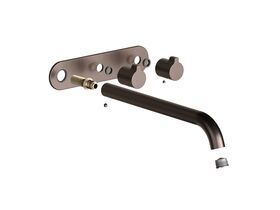 Hero - Faucet Strommen Vara Fin Wall Basin / Bath Hostess Tap System Right Hand 250mm Trimset Armada Bronze (6 Star) Lead Free