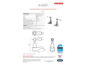 Specification Sheet - Kado Era Pillar Taps Lever Porcelain Handle Chrome (5 Star)