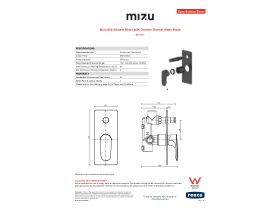 Specification Sheet - Mizu Silk Shower Mixer with Diverter Trimset Matte Black