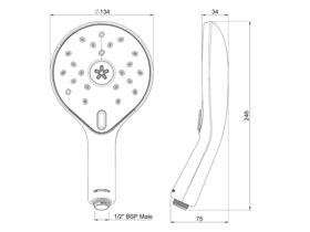 Satinjet Escape MK3 Handset Only Chrome (3 Star)