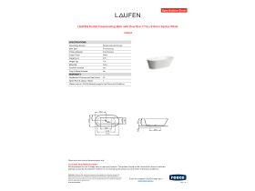 Specification Sheet - LAUFEN Kartell Freestanding Bath with Overflow 1715 x 815mm Sentec White