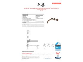 Specification Sheet - Milli Pure Wall Basin Hostess System 250mm Right Hand with Linear Textured Handles PVD Brushed Bronze (3 Star)