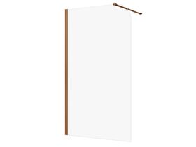 Hero - Kado Lux Frameless Curved Panel with Wall Channel Clear Glass 1200mm Brushed Bronze