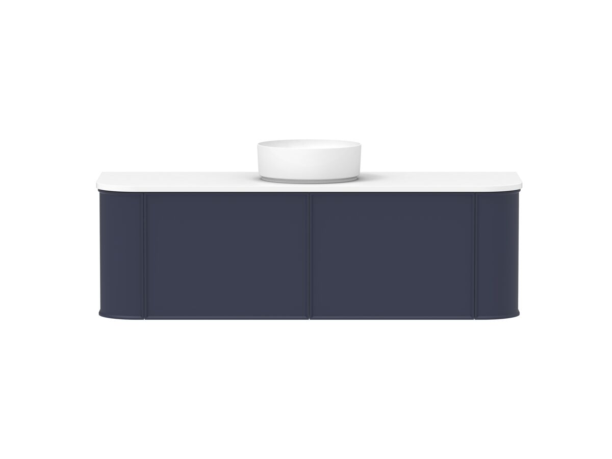 Supporting Image - Kado Era Double Curve All Drawer 1500mm Wall Hung Vanity with Centre Basin 20mm Top Royal Battle Blue