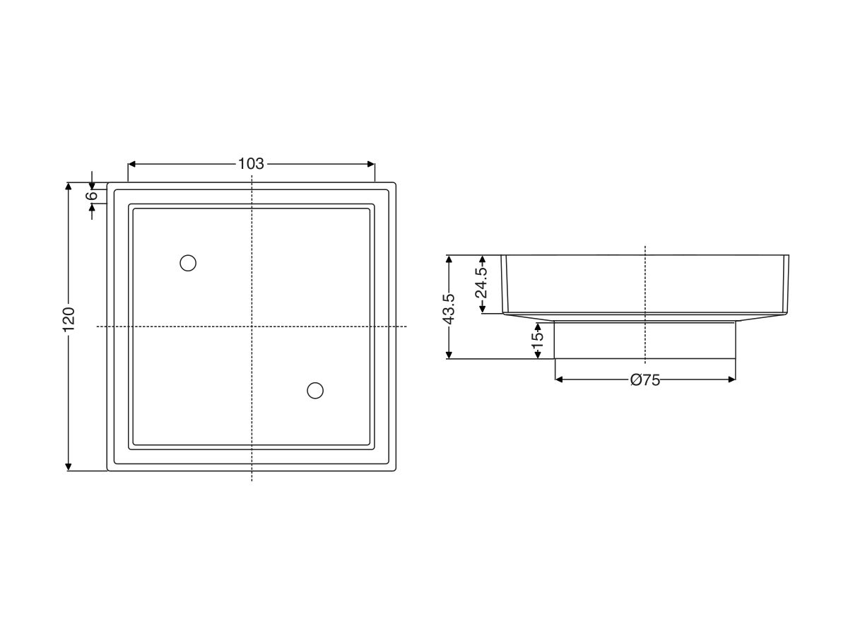Mizu Drift MK2 Tile Insert Waste 80mm Chrome