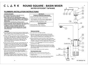 Installation Instructions - Clark Round Square Basin Mixer (5 Star)