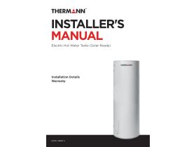 Installation Manual - Thermann Electric Hot Water Tanks (Solar Ready)