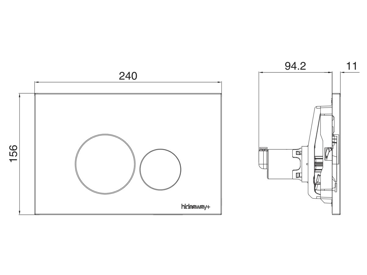 Hideaway+ Round Button Metal