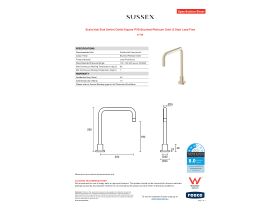 Specification Sheet - Scala Hob Sink Swivel Outlet Square PVD Brushed Platinum Gold (3 Star) Lead Free