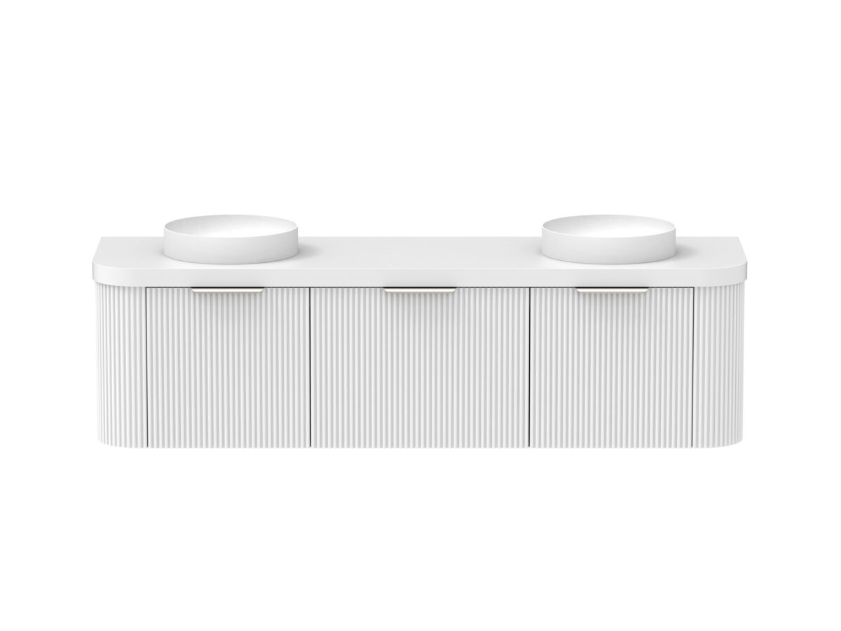 Supporting Image - Kado Neue Fluted Double Curve All Drawer 1800mm Wall Hung Vanity with Double Basin Durasein 50mm Top Ultra White