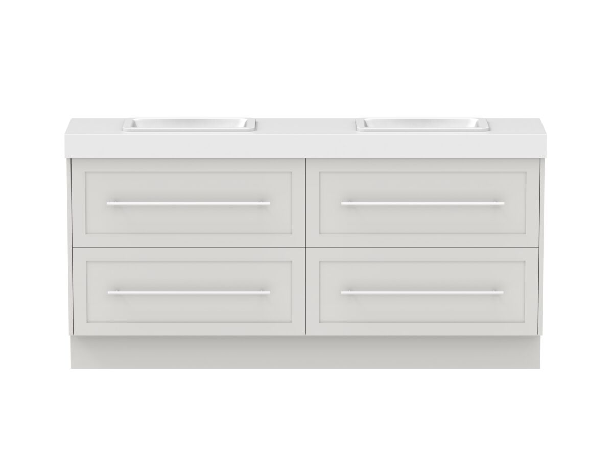 Hero - Kado Lux Ensuite All Drawer Twin 1800mm Floor Mount Double Basin 90mm Top
