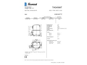Technical Specifications - Tecumseh Compressor 6hp R22 MHBP TAG4568T V