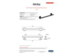 Specification Sheet - Mizu Drift 450mm Grab Rail Straight Brushed Gunmetal