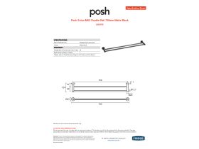 Specification Sheet - Posh Solus MK2 Double Towel Rail 750mm Matte Black