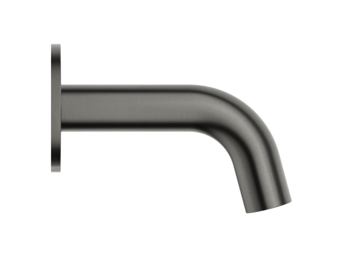 Supporting Image - Mizu Drift Wall Basin/Bath Outlet Curve Spout 110mm Brushed Gunmetal (6 Star) Lead Free - Side