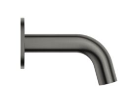 Supporting Image - Mizu Drift Wall Basin/Bath Outlet Curve Spout 110mm Brushed Gunmetal (6 Star) Lead Free - Side