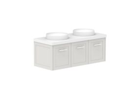 Supporting Image - Kado Lux All Door 1200mm Double Bowl Wall Hung 50mm Top