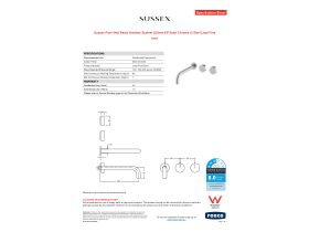 Specification Sheet - Sussex Pure Wall Basin Hostess System 250mm EP Satin Chrome (3 Star) Lead Free