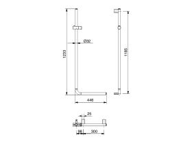 Mizu Drift Assisted Living 90 Degree Shower Rail