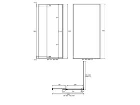 Creative Glass Semi-Framed Front and Return shower screen with pivot door - Height 1950 x Front 820-900 x Return 850-870. 6mm Clear toughened glass and Polished Silver frame.