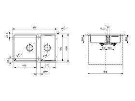 Franke Bow Prep Centre Undermount Double Bowl Sink Stainless Steel BWX120-41/27