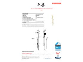 Specification Sheet - Milli Marq Edit Single Rail Shower Brushed Gold (3 Star)