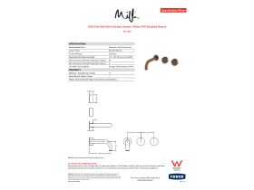 Specification Sheet - Milli Pure Wall Bath Hostess System 160mm PVD Brushed Bronze