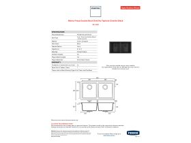 Specification Sheet - Memo Freya Double Bowl Sink No Taphole Granite Black