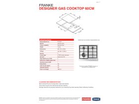 Technical Guide - Franke Designer 60cm Gas Cooktop Stainless Steel